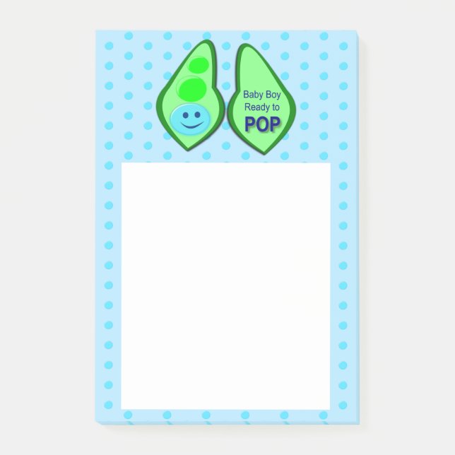 Bloco De Notas Pronto para Pop Baby Boy Blue Pea (Frente)