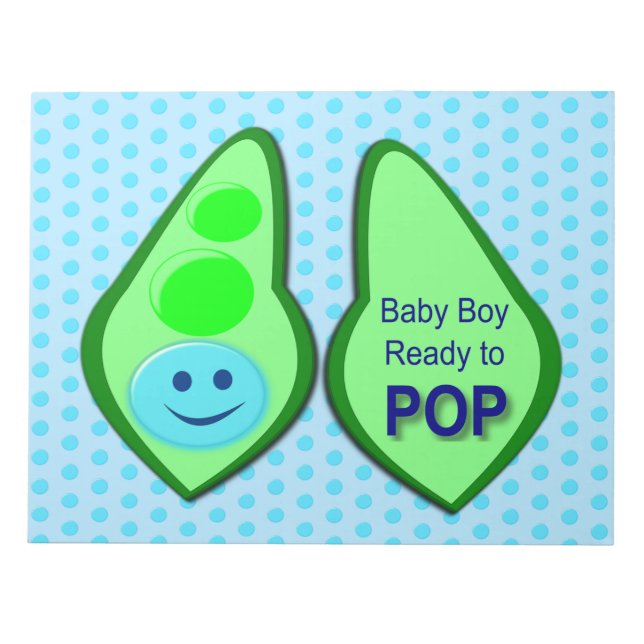 Bloco De Notas Pronto para Pop Baby Boy Blue Pea (Frente)