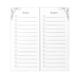 Bloco De Notas Pros And Cons Checklist List Notes