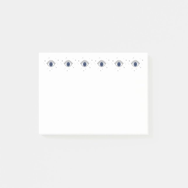 Bloco De Notas Proteção dos olhos azuis contra a mau (Frente)