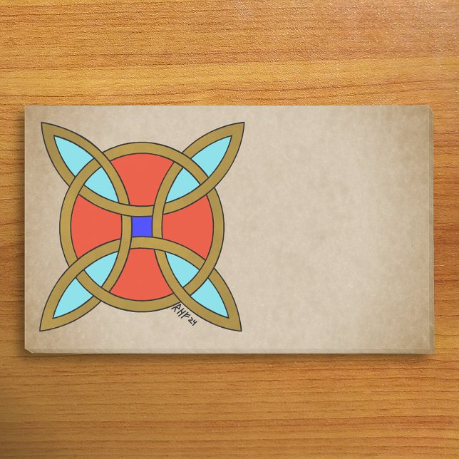 Bloco De Notas Proteção Nórdica contra Witchcraft ou Witch's Knot (Nordic Protection from Witchcraft or Witch's Knot Post-it Notes on Desk)