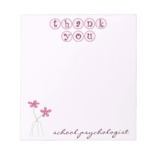 Bloco De Notas Psicólogo Escolar Rápido Obrigado Notepad