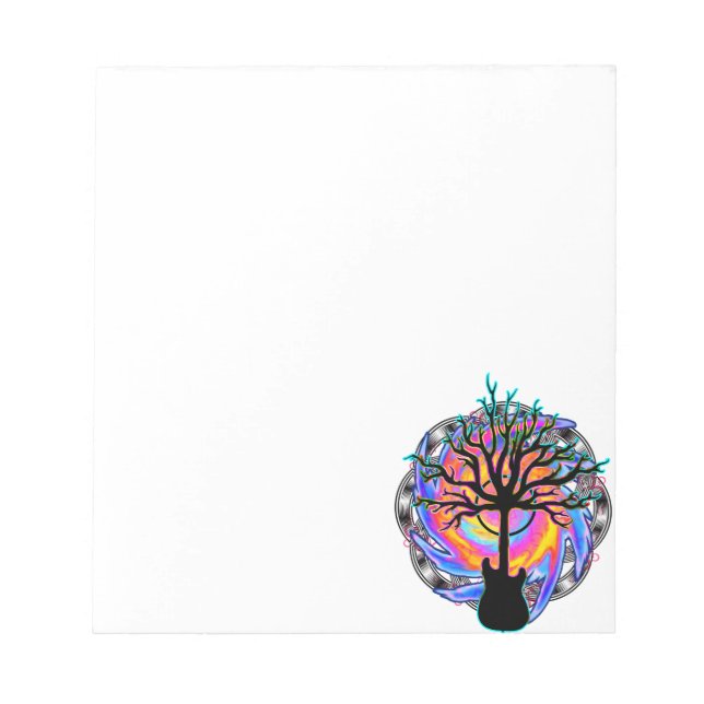 Bloco De Notas "Psychedelic Sonic Cyclone", arte surreal de violã (Frente)