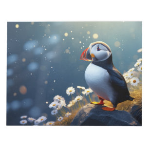 Bloco De Notas Puffin Aves Selvagens Tranquilo Animais Pacíficos