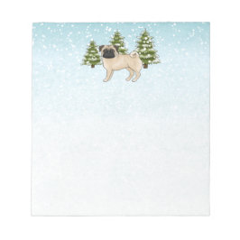 Bloco De Notas Pug de corça fofo desenho animado cachorro Florest