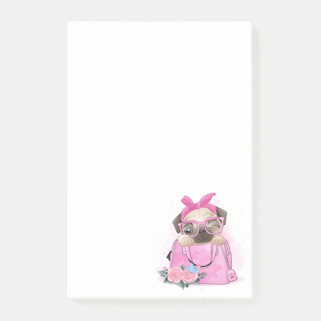 Bloco De Notas Pug de Cueca (Frente)