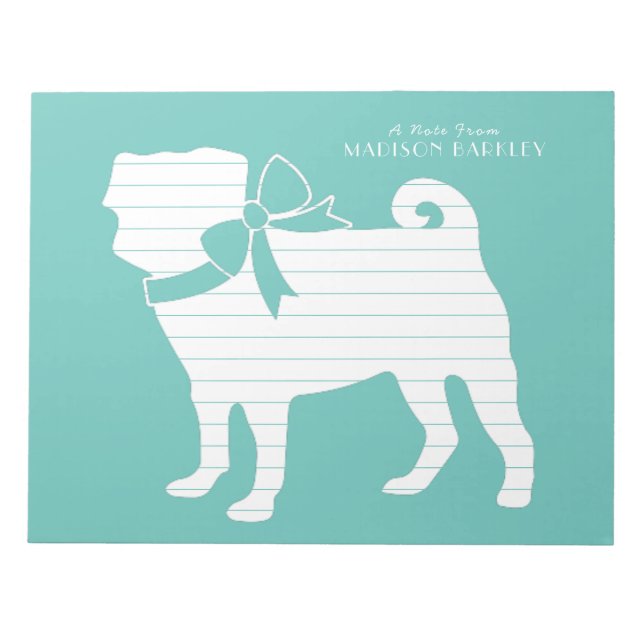 Bloco De Notas Pug Dog Puppy Notepad (Frente)