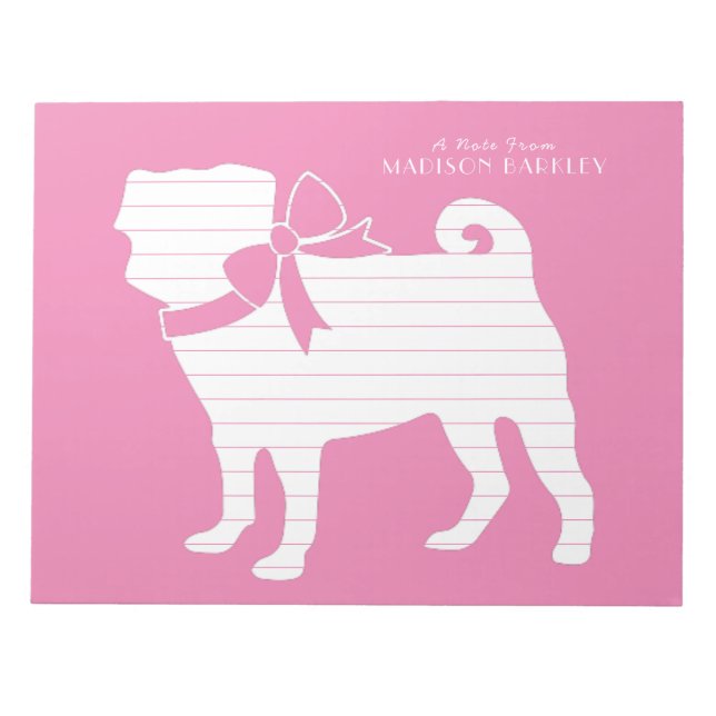 Bloco De Notas Pug Dog Puppy Notepad (Frente)