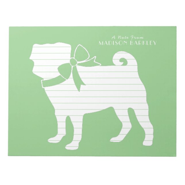 Bloco De Notas Pug Dog Puppy Notepad (Frente)