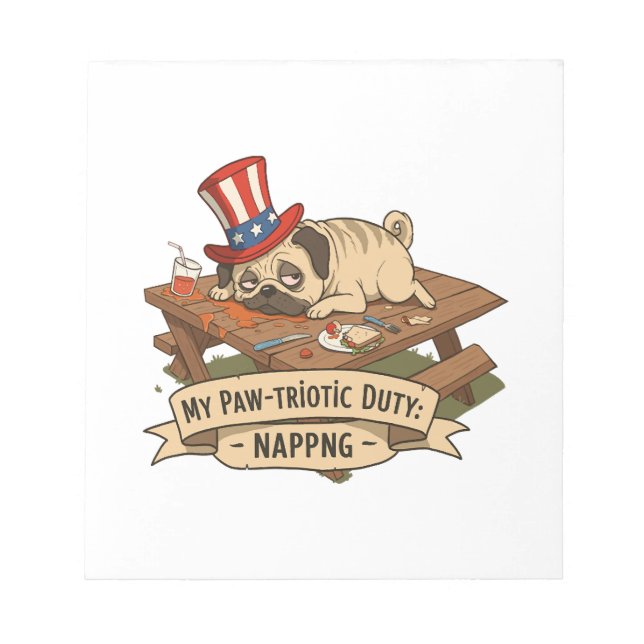 Bloco De Notas Pug Dorme  (Frente)