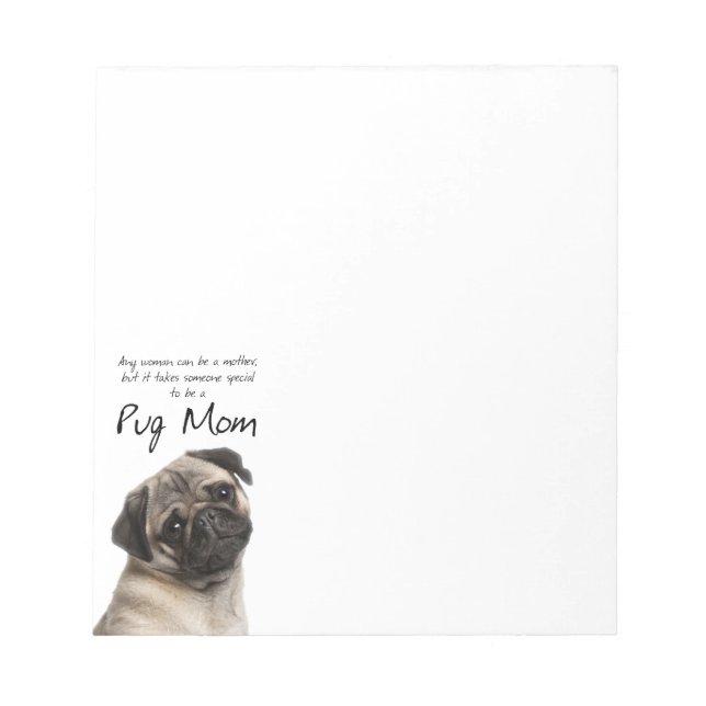 Bloco De Notas Pug Mãe Note Pad (Frente)