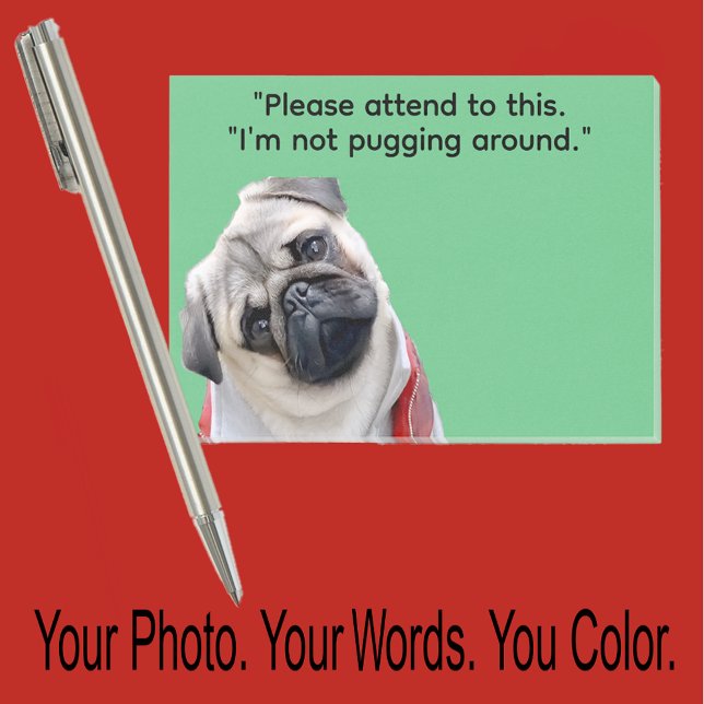 Bloco De Notas Pug or Your Dog Photo—Stocking Stuffer Cute Gift (Criador carregado)