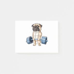 Bloco De Notas Pug Pesando Levantando Engraçados Homens Malhaç