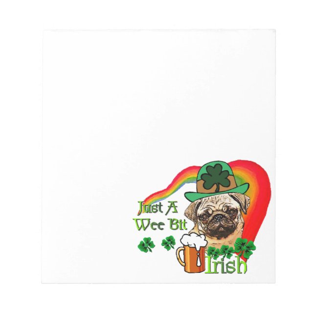 Bloco De Notas Pug St Patricks (Frente)