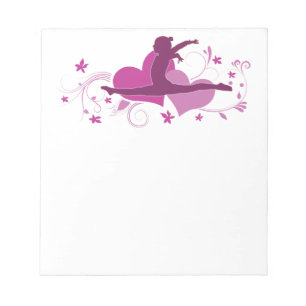Bloco De Notas Pulo cor-de-rosa da ginástica do coração