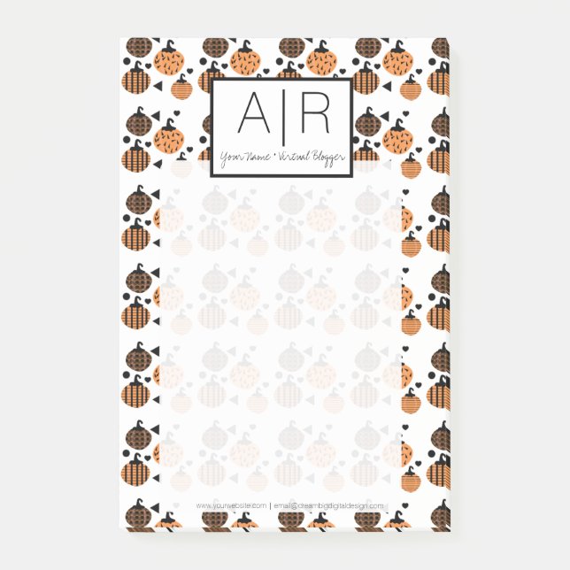 Bloco De Notas Pumpkin Confetti Bonito do Halloween (Frente)