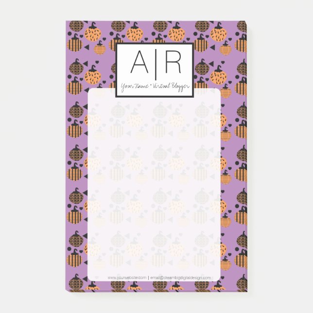 Bloco De Notas Pumpkin Confetti Bonito do Halloween (Frente)