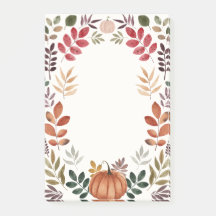 Pumpkin de Aquarela e Folhas de outono