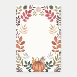 Bloco De Notas Pumpkin de Aquarela e Folhas de outono