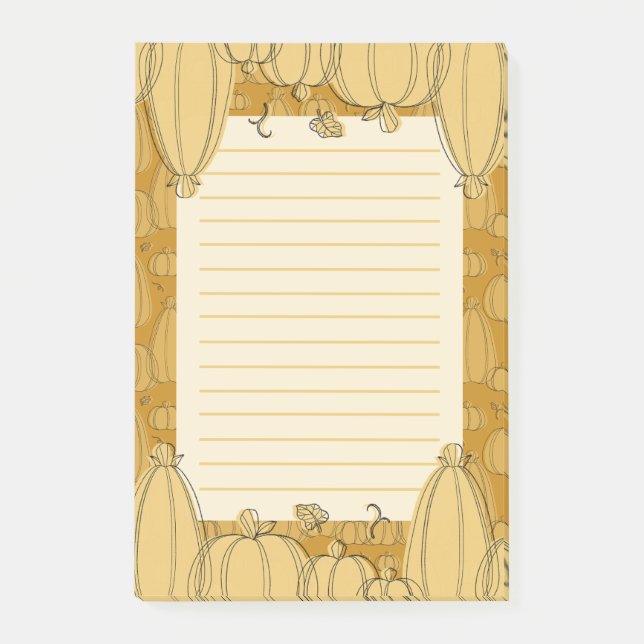 Bloco De Notas Pumpkin de queda moderna em laranja (Frente)