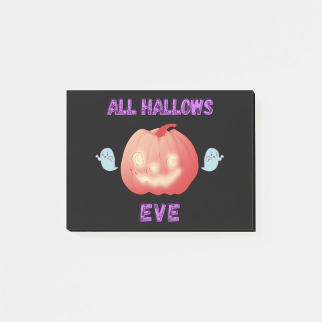 Bloco De Notas Pumpkin e Fantasmas do Halloween (Frente)