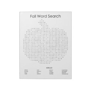 Bloco De Notas Pumpkin Fall Word Search