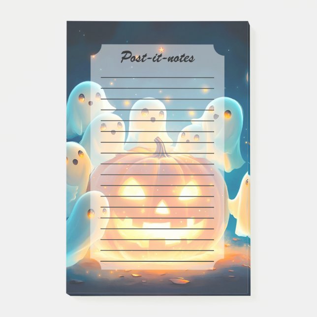 Bloco De Notas Pumpkin Glow Party Watercolor (Frente)