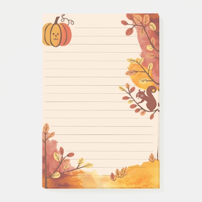 Bloco De Notas Pumpkin Pals & Squirrel Scribbles (Frente)