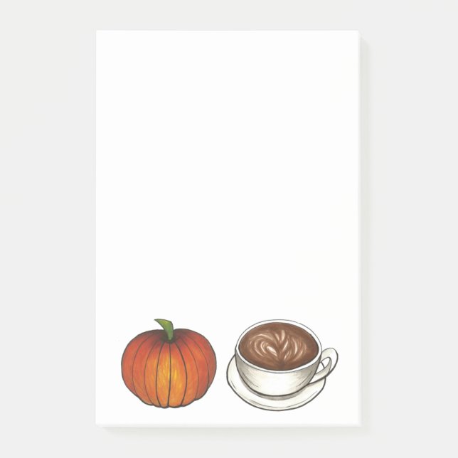 Bloco De Notas Pumpkin Spice Coffee Latte - Notas de Posto (Frente)