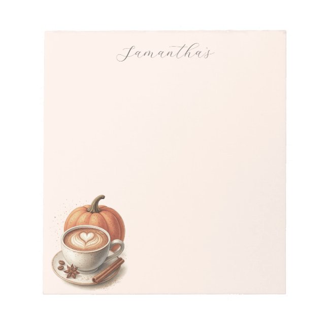 Bloco De Notas Pumpkin Spice Coffee Themed Notepad (Frente)