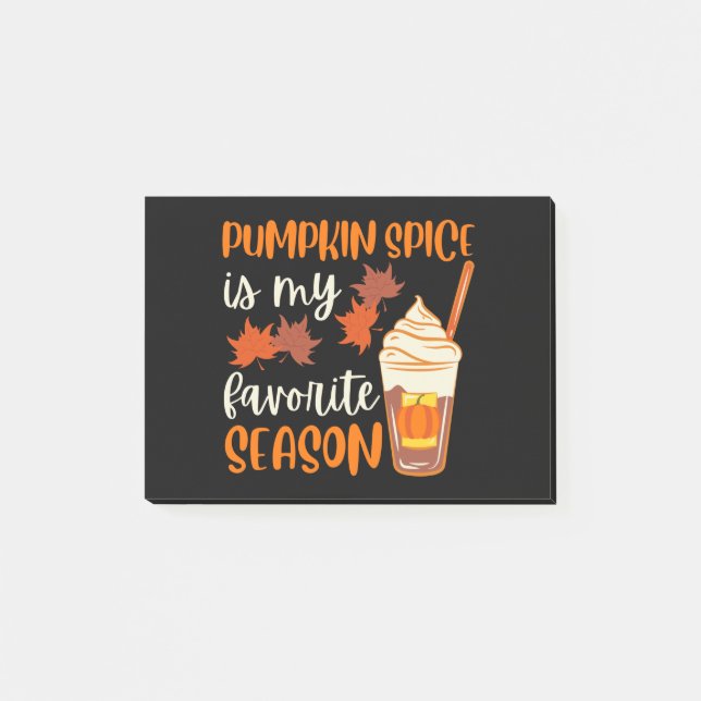 Bloco De Notas Pumpkin Spice É Minha Época Favorita (Frente)