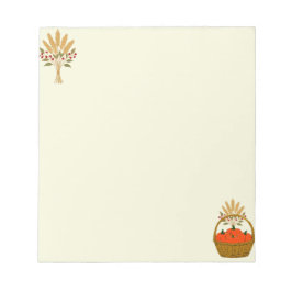 Bloco De Notas 📝 **Pumpkin & Wheat Basket Notepad