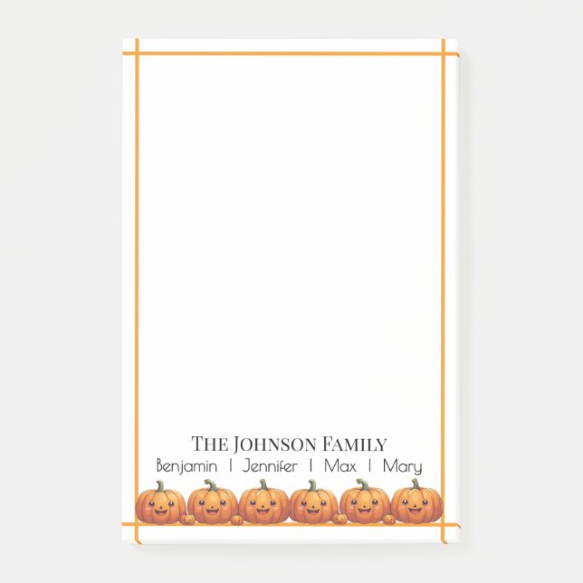 Bloco De Notas Pumpkins Laranja Bonito Cai (Frente)