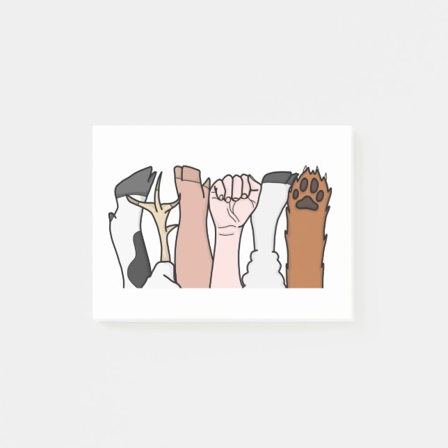 Bloco De Notas Punhos animais da igualdade (Frente)