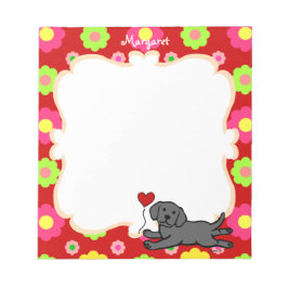 Bloco De Notas Puppy Preto Personalizado do Labrador