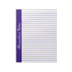 Bloco De Notas Purple 8,5x11 - Tamanho da letra - Nome Vertical E