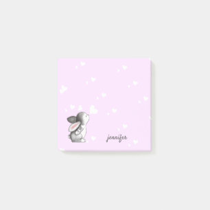 Bloco De Notas Purple Bunny Heart Posta as notas