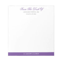 Purple Elegant Script Note From School Nurse