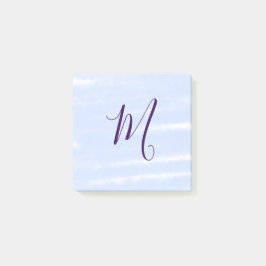 Bloco De Notas Purple pastel watercolor monogram name letterretro