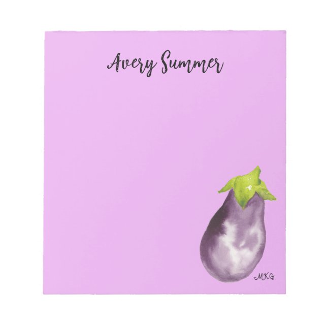 Bloco De Notas Púrpura Brilhante Da Gama De Aquarela Desenhada À  (Frente)