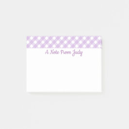 Bloco De Notas Púrpura de Gingham Pastel