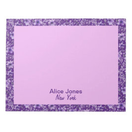 Bloco De Notas Púrpura de lavanda branca