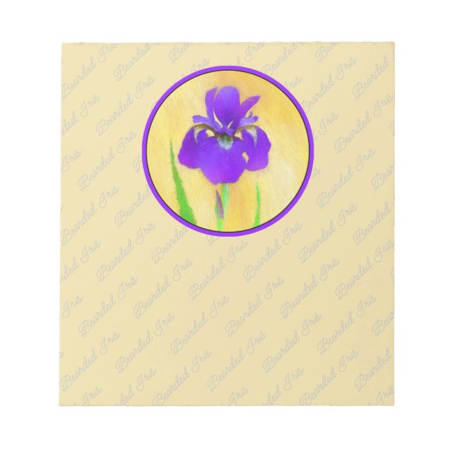 Bloco De Notas Púrpura Iris - Arte Flor Original (Frente)
