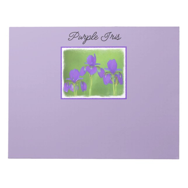 Bloco De Notas Púrpura Iris - Arte Flor Original (Frente)
