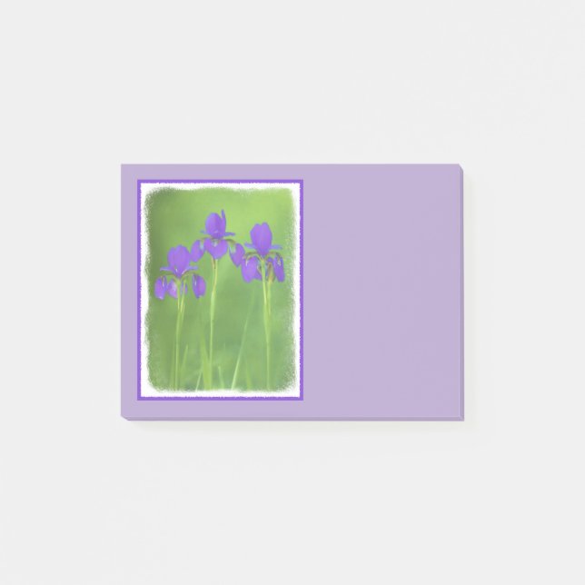 Bloco De Notas Púrpura Iris - Arte Flor Original (Frente)