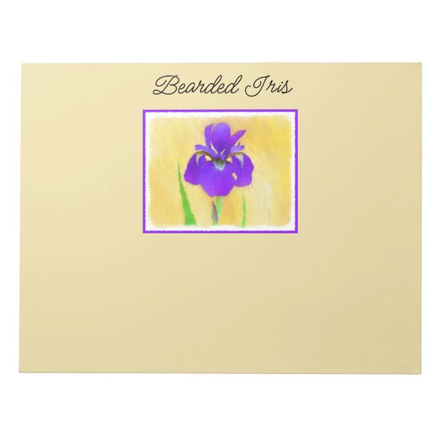 Bloco De Notas Púrpura Iris - Arte Flor Original (Frente)