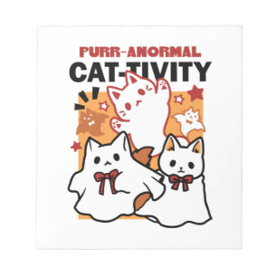 Bloco De Notas Purr-anormal Cat-tivity Fogueira de Halloween Desi