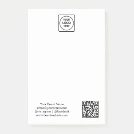 Bloco De Notas QR Branco | Design de Logo de Negócios Minimalista