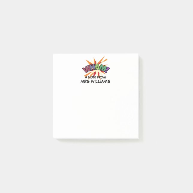 Bloco De Notas Quadrinho Personalizado Divertido WHAM Simples (Frente)