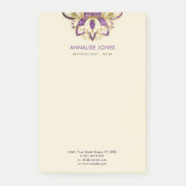 Bloco De Notas Quadro Amethyst e Dourado roxo Lotus